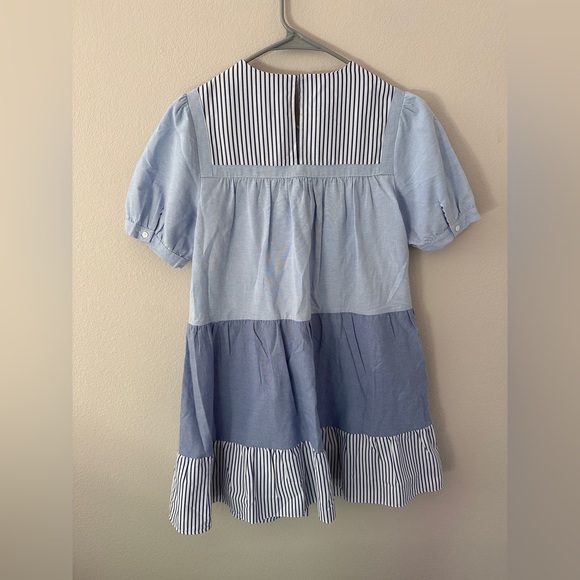 ENGLISH FACTORY Women's Quinn Dress Tier Mini Swing Serenity Blue XS Tuckernuck - Picture 9 of 11